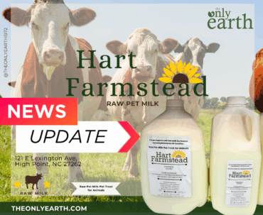 Raw milk for pet consumption available at The Only Earth, High Point's favorite natural health food and supplement store.