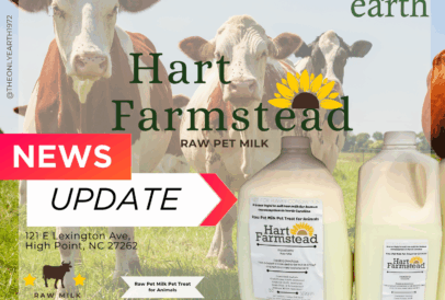 Raw milk for pet consumption available at The Only Earth, High Point's favorite natural health food and supplement store.