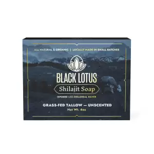 Black Lotus Shilajit Grass-fed Tallow Soap Unscented 4 Oz.