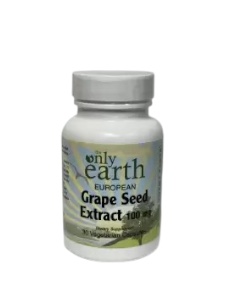 The Only Earth European Grape Seed Extract 100 MG 30 Vegetarian Capsules