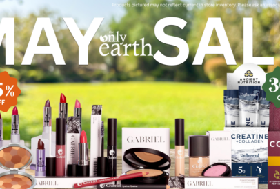 May promotions sale featuring Ancient Nutrition Peptides Gabriel Zuzu Luxe and The Only Earth brand supplements with sale percentages at The Only Earth High Point NC
