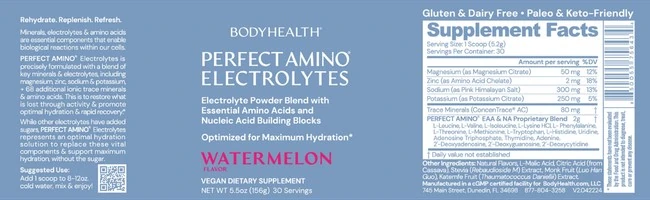 BodyHealth Perfect Amino Electrolytes Watermelon Flavor 5.5 Oz. - Image 2